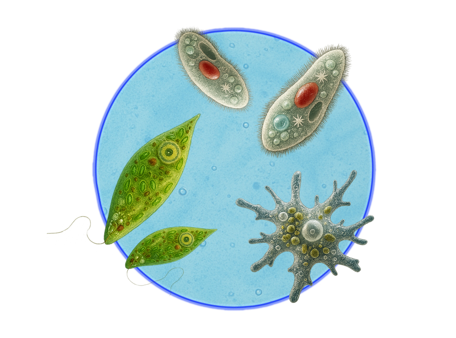 Verschiedene Protozoen und Mikroorganismen