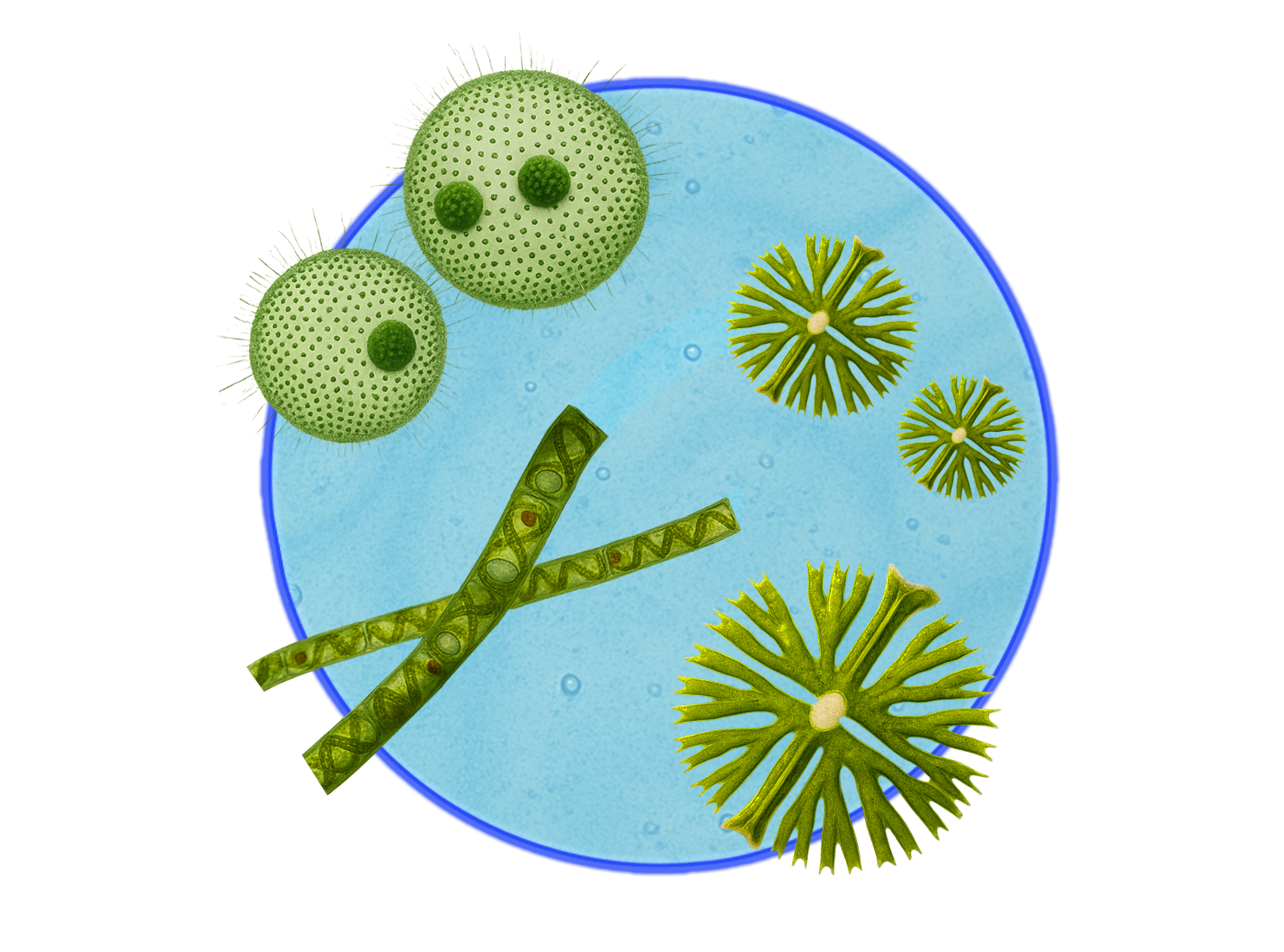 Verschiedene Algenarten